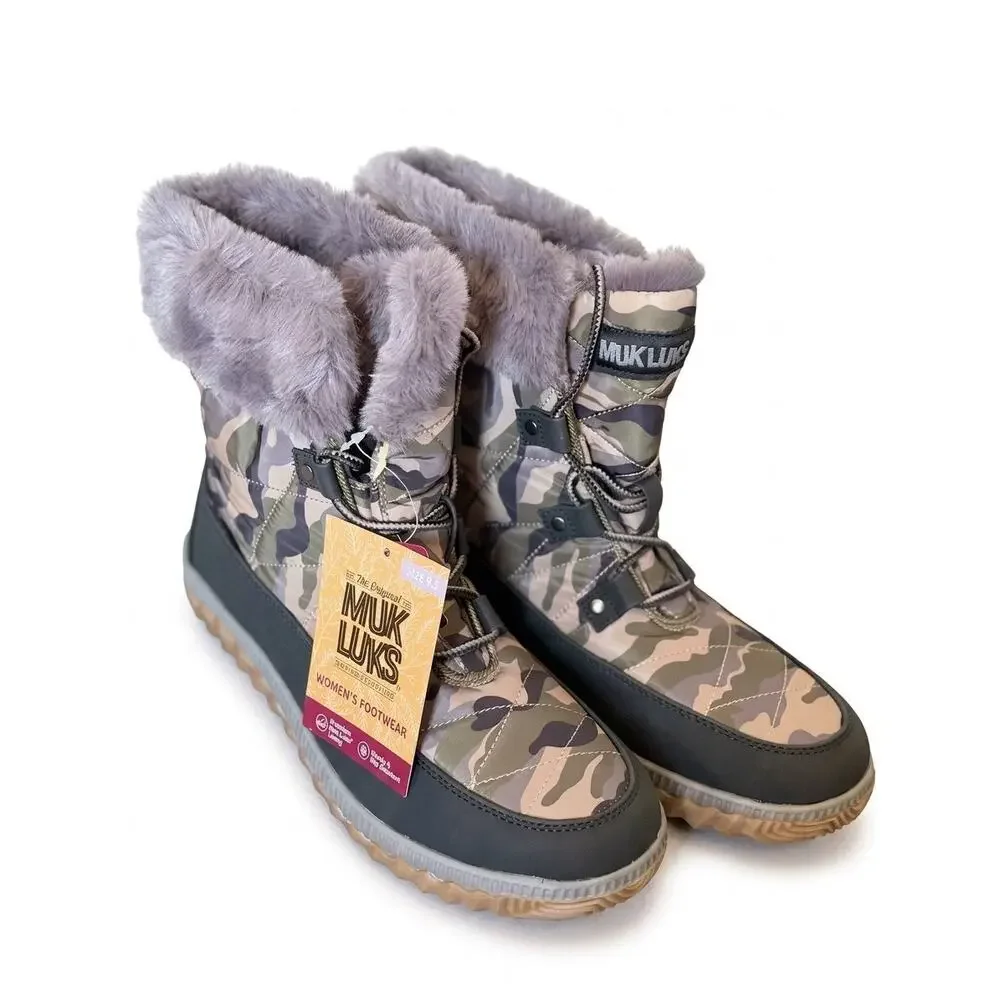 NEW! Size 9.5 MUK LUKS  Winnie Waverly Women's Winter Boots Camo